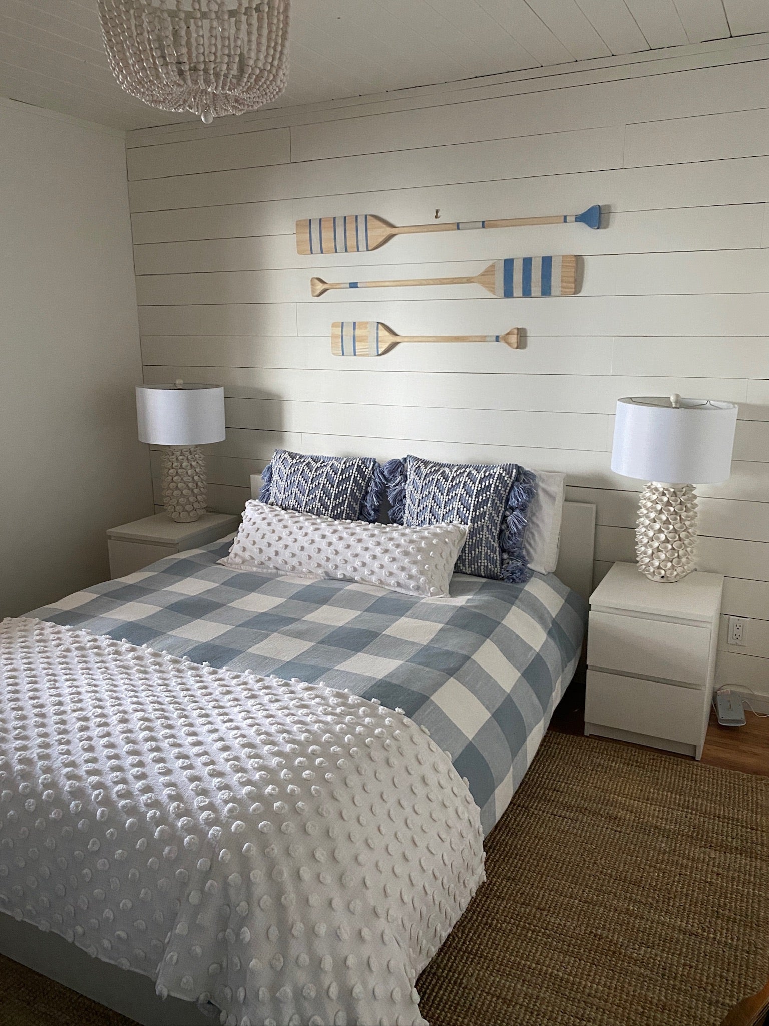 Painted Paddles for Cabin Bedroom Wall Decor