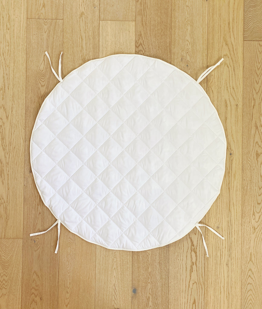 SPACESHIP Mat Base | Padded | Quilted White Canvas | Non-Slip Back | Ties to Poles
